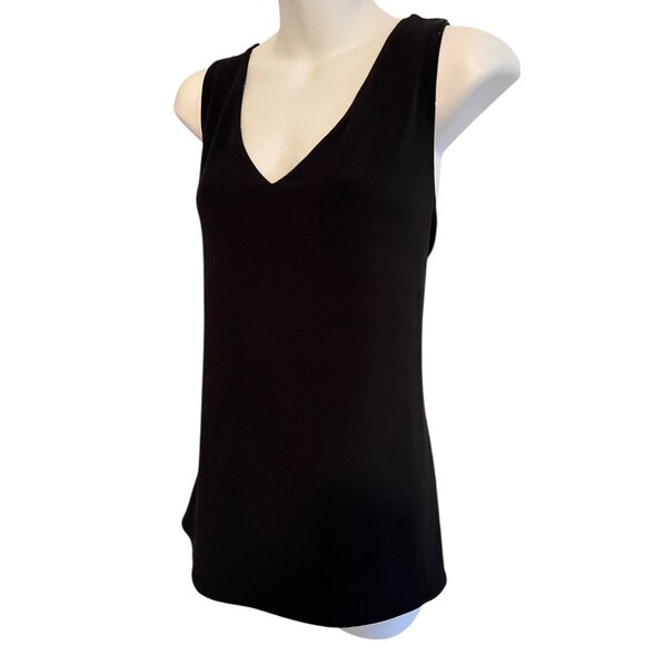 Reversible Tank Shell Top Black and White Polkadot & Black V-Neck Sleeveless Lg - Picture 6 of 9
